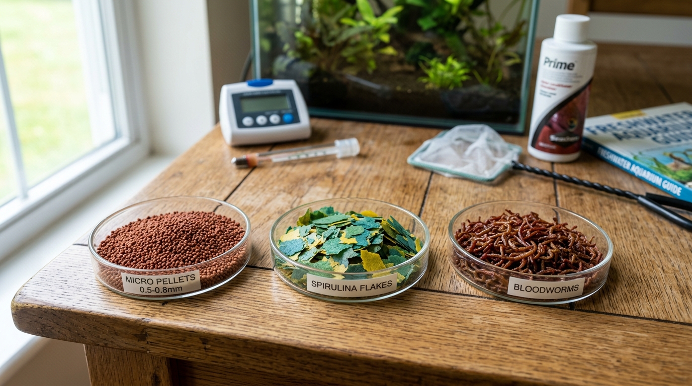 High quality micro pellets and flake foods suitable for small schooling aquarium fish - harlequin rasbora care